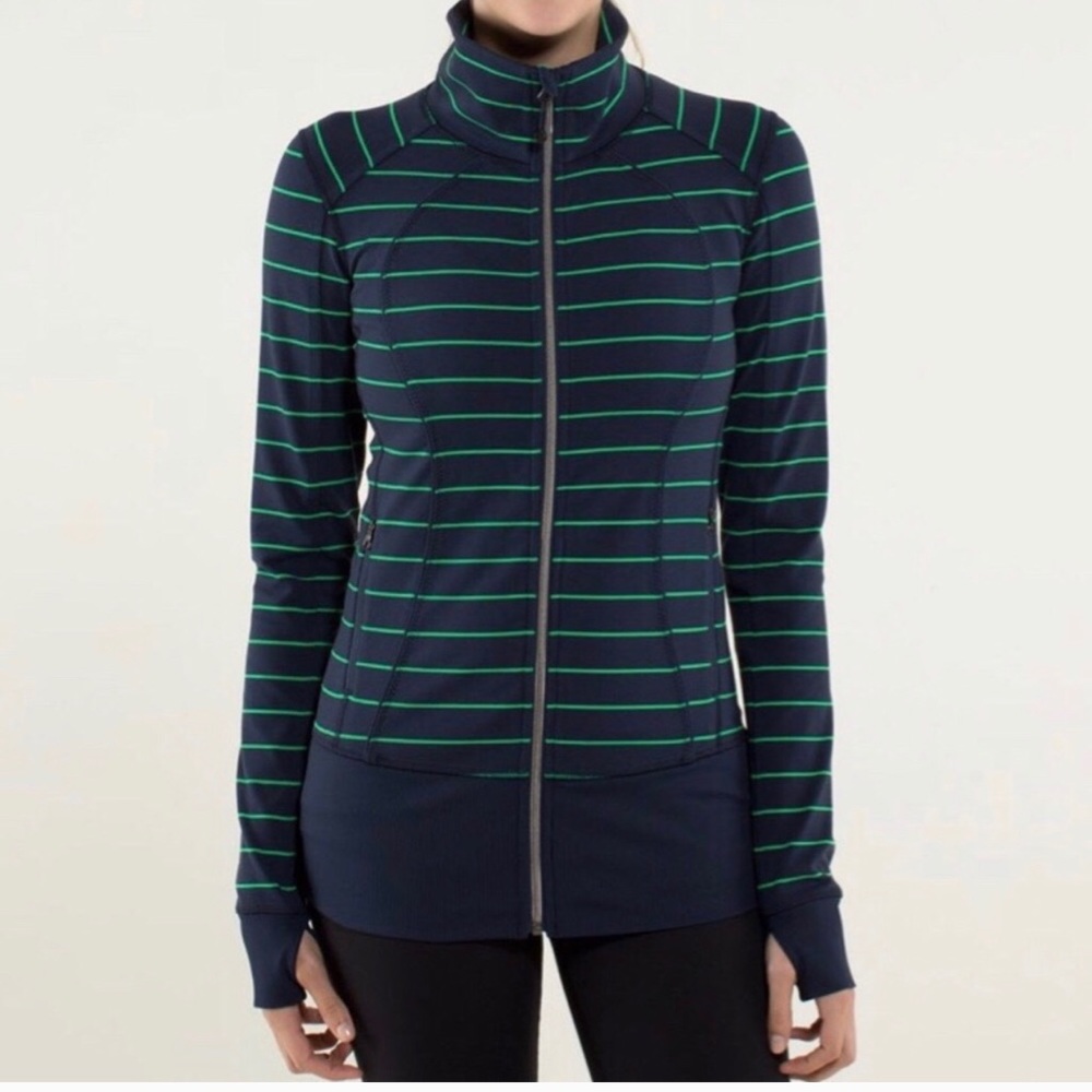 Lululemon Nice Asana Jacket Slalom Stripe Inkwell